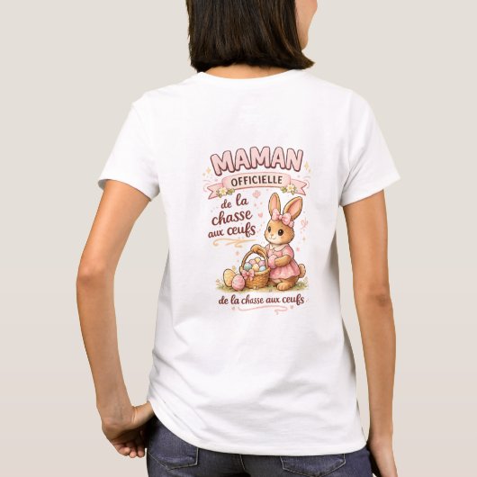 T-shirt Paasmama – Team Chocolade-Cadeaubestelling (Achterkant)