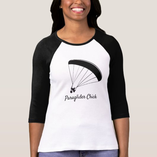 T-shirt Paraglider Chick Raglan (Voorkant)