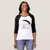 T-shirt Paraglider Chick Raglan (Voorkant volledig)