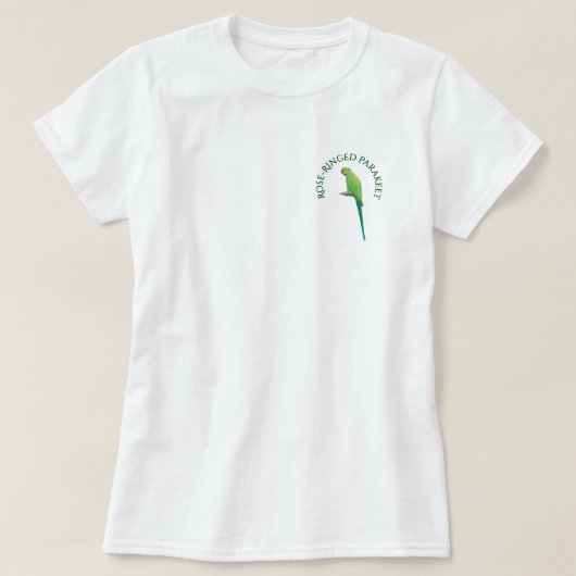 T-shirt - Parkiet met Rozen ringen (Design voorkant)