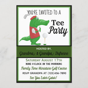 T-shirt Party Golfing Invitation Kaart