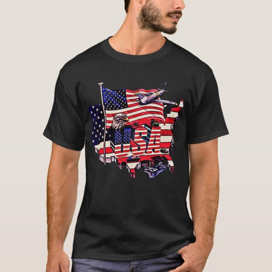 T-shirt Patriotic Pride: Bold USA Freedom T-shirt (Voorkant)
