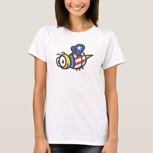 T-shirt patriottische roos (Voorkant)