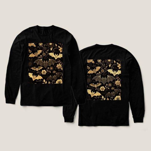 t-shirt pattern with golden bats (Voorkant /achterkant)