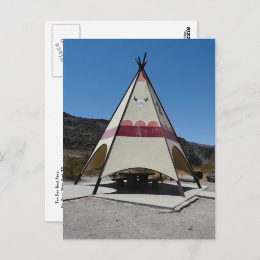 T-shirt Pee Rest Area/Big Bend State Park, TX Briefkaart (Voorkant / Achterkant)