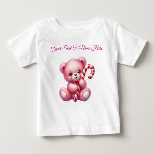 T-shirt - Persoonlijke roze kerst baby jersey (Voorkant)