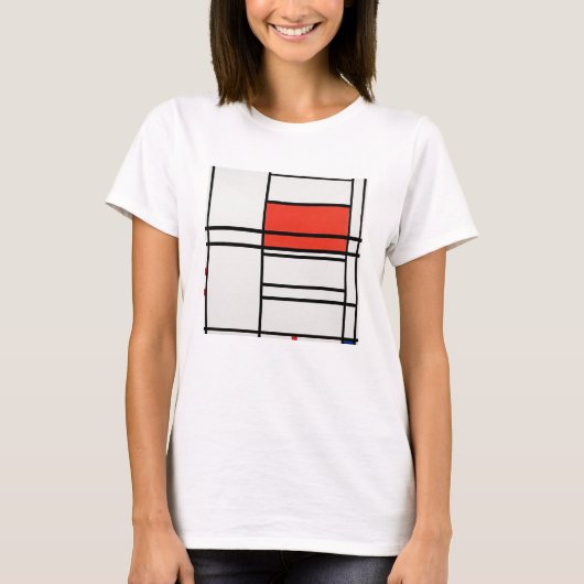 T-SHIRT: PIET MONDRIAN: SAMENSTELLING, ROOD EN BLA T-SHIRT (Voorkant)