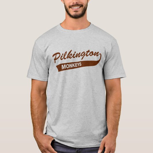 T-shirt Pilkington Monkeys Brown Raglan (Voorkant)