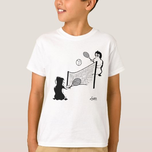T-shirt : Pinguïns  aan het spelen . (Voorkant)