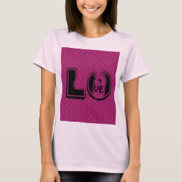 T-SHIRT PINK LOVE VROUWEN MANDALA