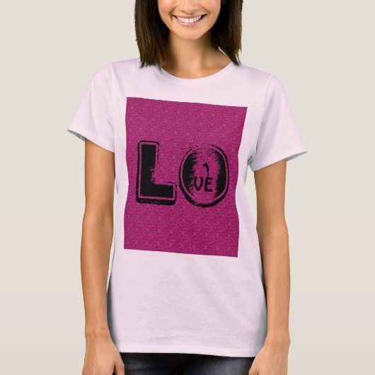 T-SHIRT PINK LOVE VROUWEN MANDALA (Voorkant)