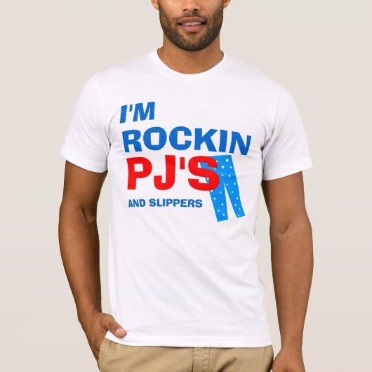 T-shirt PJ's en slippers (Voorkant)