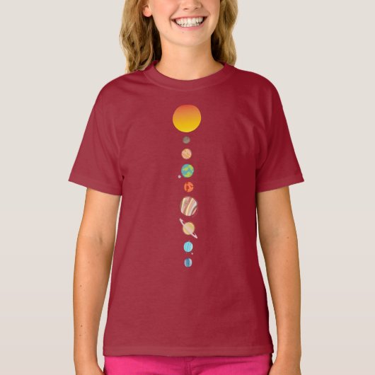 T-Shirt planeten voor astronomisch zonnestelsel (Voorkant)