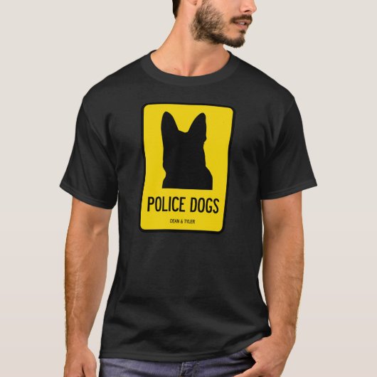 T-shirt "Police Dogs" met twee zijden (Voorkant)