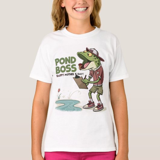 T-shirt 'Pond Boss' voor Moederdag (Voorkant)