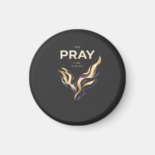 T-shirt PRAY IN SPIRIT – Abstracte Energie Geloof  Magneet