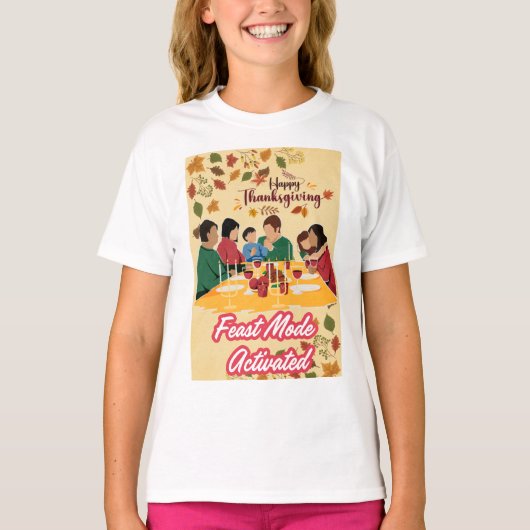 T-shirt 'Prettige Thanksgiving-feestmodus geactive (Voorkant)