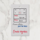 T shirt prijs cadeaulabels (Achterkant)