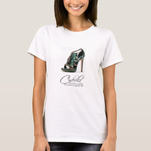 T-Shirt Princess Cinderella Peacock Shoes Quote