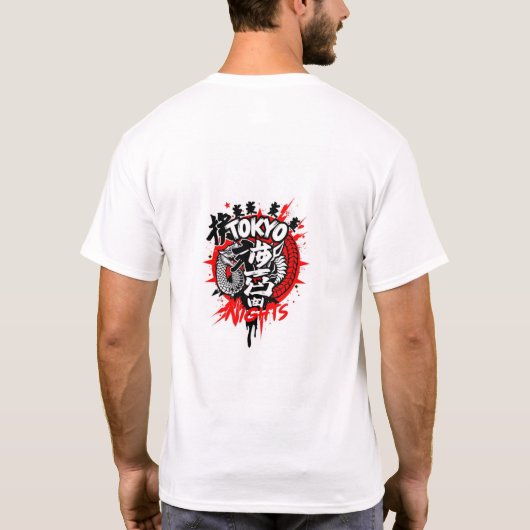 t-shirt print, white background, (Achterkant)