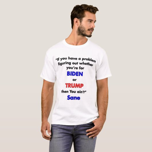 T-shirt Pro Biden, niet normaal (Voorkant volledig)