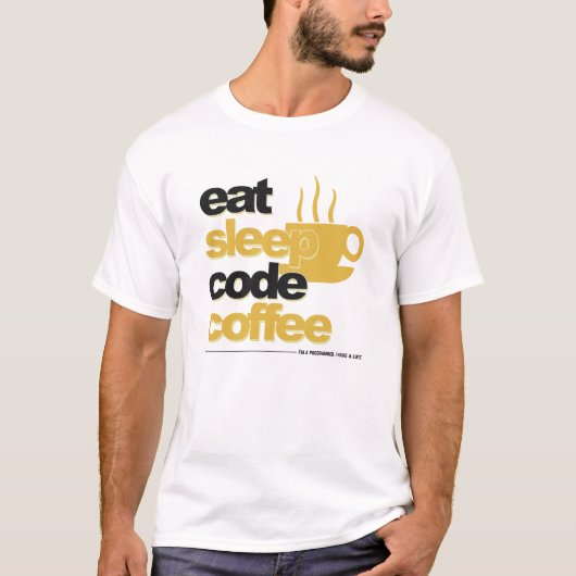T-shirt programmeurs: eet slaapcokoffie (Voorkant)
