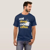 T-shirt programmeurs: eet slaapcokoffie (Voorkant volledig)