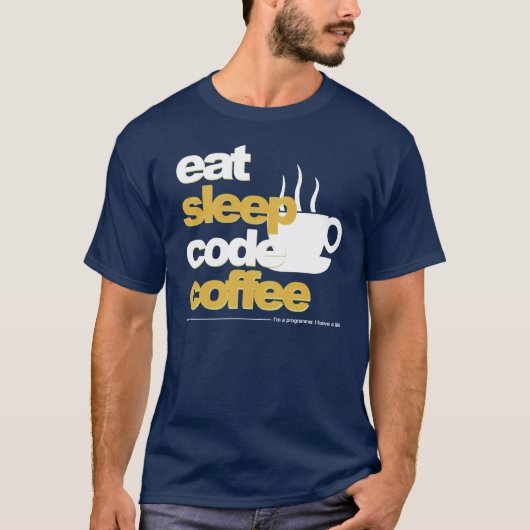 T-shirt programmeurs: eet slaapcokoffie (Voorkant)