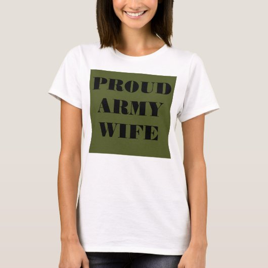 T-Shirt Proud Army Wife (Voorkant)