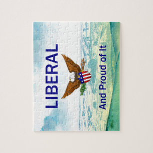 T-SHIRT Proud Liberal Jigzaag Puzzle Legpuzzel