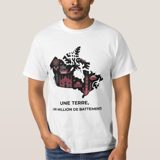 T-Shirt Québécois: Mosaïque Unie d'Érable  (Voorkant)
