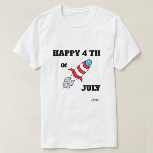 T-shirt ; Raket 4 juli (Design voorkant)