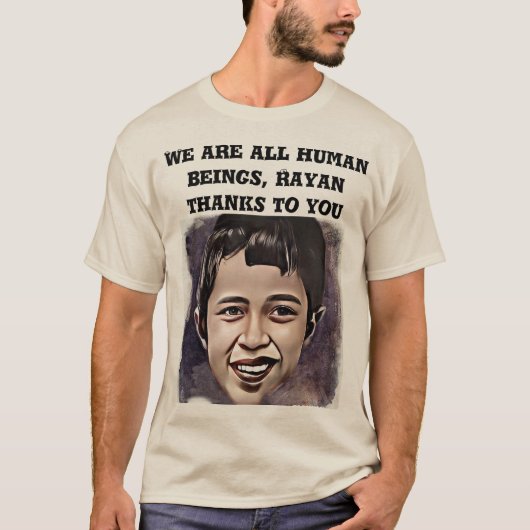 T-shirt Rayan, wij zijn allemaal mensen (Voorkant)