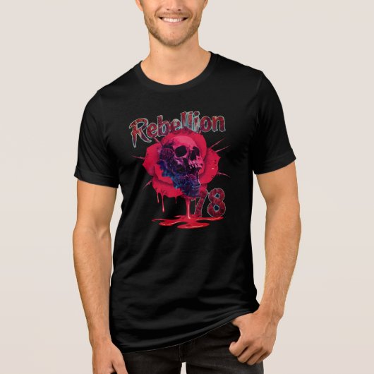 T-shirt Rebellion78 Rozen Schedel (Voorkant)