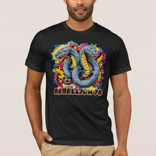 T-Shirt Rebellion snakes  (Voorkant)