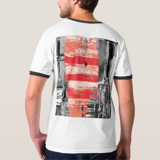 T-Shirt – Red Pulse Abstract Design (Achterkant)