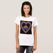 T-Shirt regenbooghart met poot (Voorkant volledig)