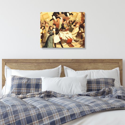 T-SHIRT Restaurant Shenanigans Canvas Afdruk (Insitu (Slaapkamer))