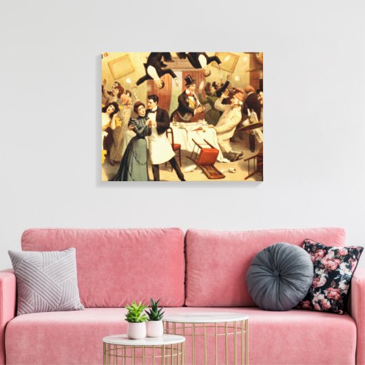 T-SHIRT Restaurant Shenanigans Canvas Afdruk (Insitu (Woonkamer))