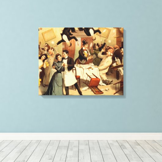 T-SHIRT Restaurant Shenanigans Canvas Afdruk (Insitu (Houten vloer))