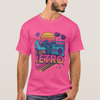 T-shirt Retro-80-80 - Synthwave Vintage-stijl