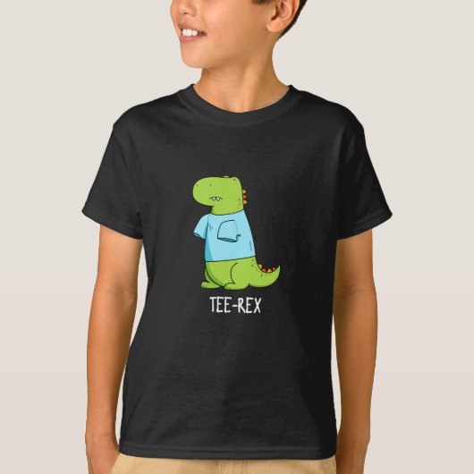 T-shirt Rex Funny TShirt TRex Dinosaur Pun Dark BG (Voorkant)