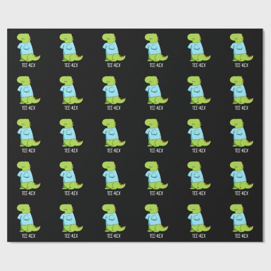 T-shirt Rex Funny TShirt TRex Dinosaur Pun Dark BG Cadeaupapier (Vlak)