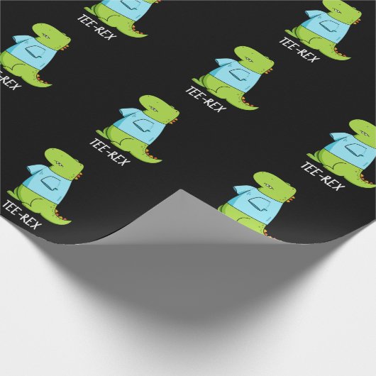 T-shirt Rex Funny TShirt TRex Dinosaur Pun Dark BG Cadeaupapier (Hoek)