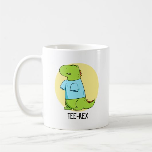 T-shirt Rex Funny TShirt TRex Dinosaur Pun Koffiemok (Links)