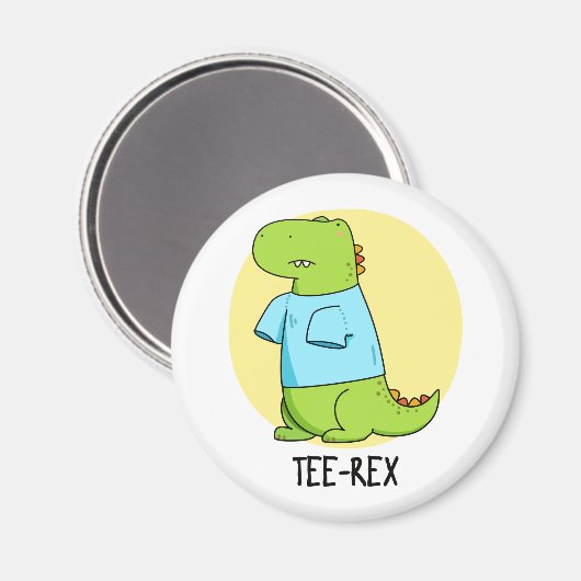 T-shirt Rex Funny TShirt TRex Dinosaur Pun Magneet (Voorkant / Achterkant)
