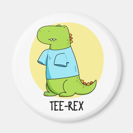 T-shirt Rex Funny TShirt TRex Dinosaur Pun Magneet (Voorkant)