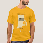 T-shirt - Rhode Island Map met City (Voorkant)