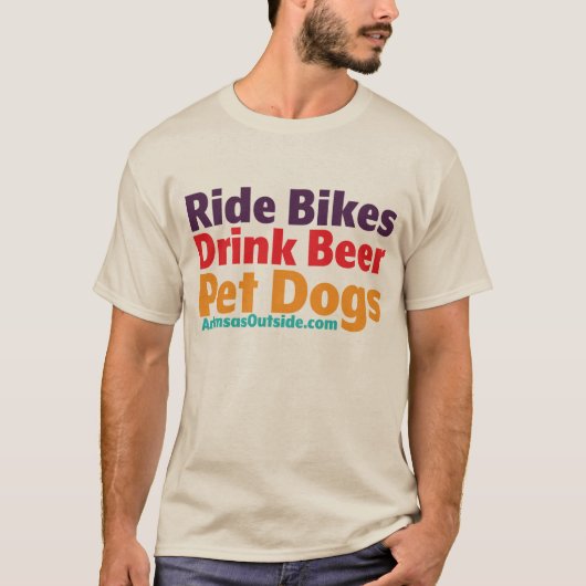 T-Shirt - Ride Bikes-Drink Beer-Pet Hogs (Voorkant)