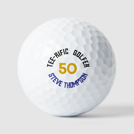 T-shirt-rific 50th Birthday gepersonaliseerd Golfballen (Voorkant)